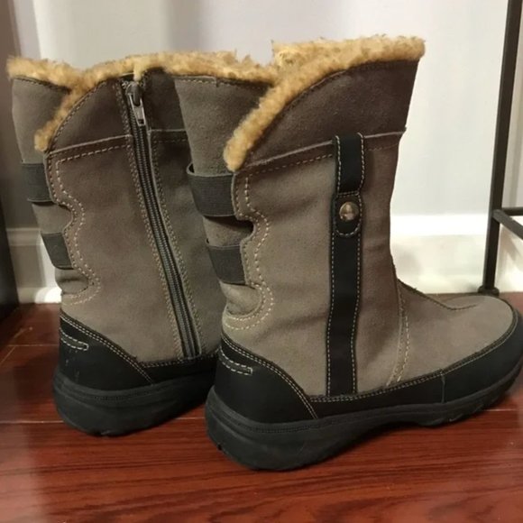 Clarks Andes fortune Q Taupe Leather Winter Boots Sz 7 - Picture 7 of 7